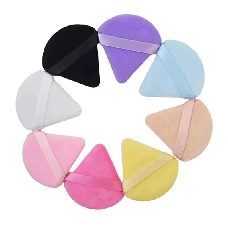 10-Piece Triangle Powder Puff Set – Wet & Dry Cosmetic Sponges for Loose Powder & Foundation