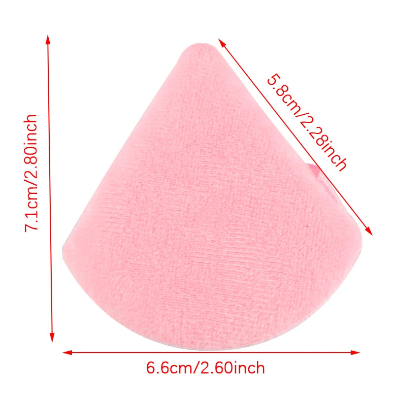 SHIDISHANGPIN Triangle Velvet Powder Puff – Reusable Face Cosmetic Sponge, Mini Cotton Makeup Puff for Foundation, Eyeshadow, and Beauty Tools (1/2/3/6pcs)