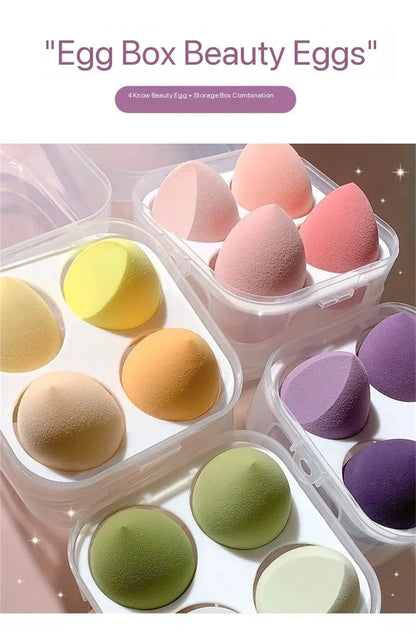 4PCS Makeup Sponge Blender Beauty Egg Cosmetic Puff – Soft Foundation & Powder Sponges for Women, Professional Beauty Tools