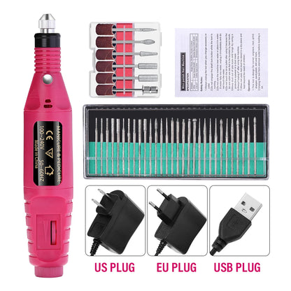 Portable Professional Electric Nail Drill Machine – Manicure & Pedicure Drill Set for Home and Salon Use