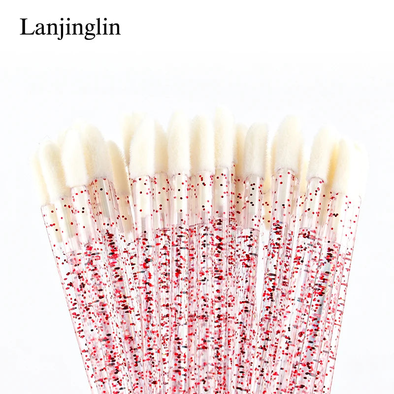 Lanjinglin 5/50 Pcs Disposable Lip Brush Makeup Brushes – Lipstick Applicator Wands & Eyelash Extension Tool, Professional Beauty Accessories