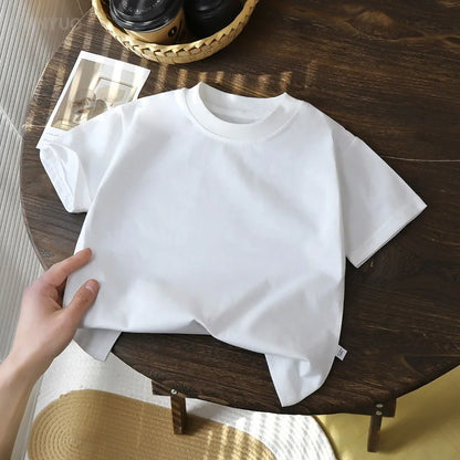 2-10Y Children’s Pure Cotton Short Sleeve Pullover T-Shirt – Baby Boys & Girls Summer Tops