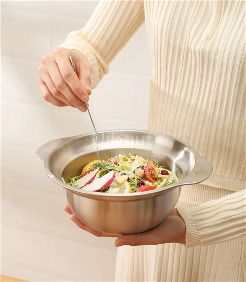 304 Stainless Steel Vegetable Washing Basin & Strainer – Multi-Purpose Rice Washer, Fruit Filter, Kitchen Drain Basket