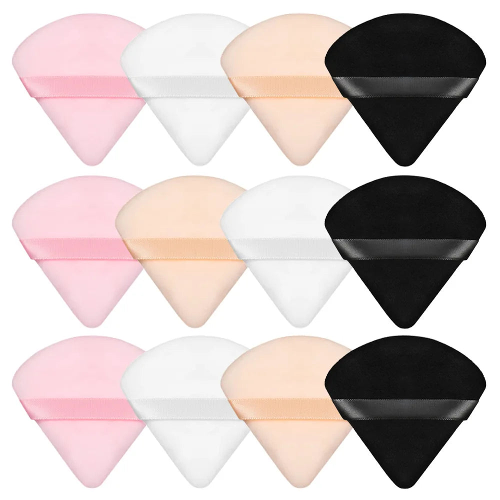 20/30Pcs Triangle Velvet Powder Puff – Wet & Dry Use Makeup Sponge for Foundation, Cosmetics, and Beauty Blending