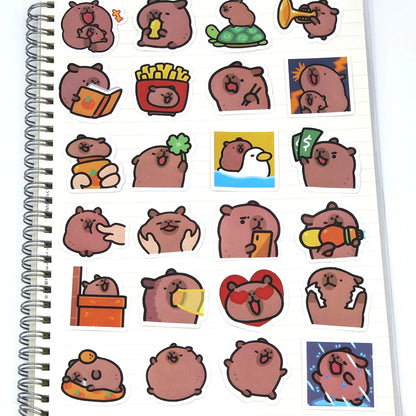 10/50/100pcs Capybaras Stickers – Cute Cartoon Decals for Laptop, Phone, Car, Bicycle & Kids DIY